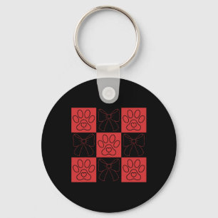 Porte-clés Chien Saint-Valentin Coquette Nœud Patte de Chien