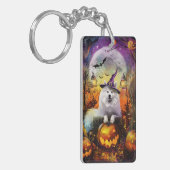 Porte-clés Chien Samoyède Effrayant Sorcière d'Halloween et C (Devant gauche)
