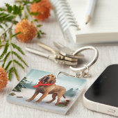 Porte-clés Chien sanglant à Noël de neige (Devant Droit)