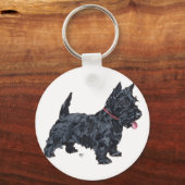 Porte-clés Chien Scottie fougueux (Recto)