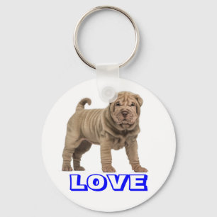 Porte-clés Chien Shar Pei Chinois Mignon