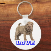 Porte-clés Chien Shar Pei Chinois Mignon (Recto)