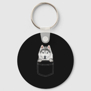 Porte-clés Chien Sibérien Husky À Poche Drôle cadeau de l'am