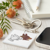 Porte-clés Chien Silhouette main Brown (Devant Droit)
