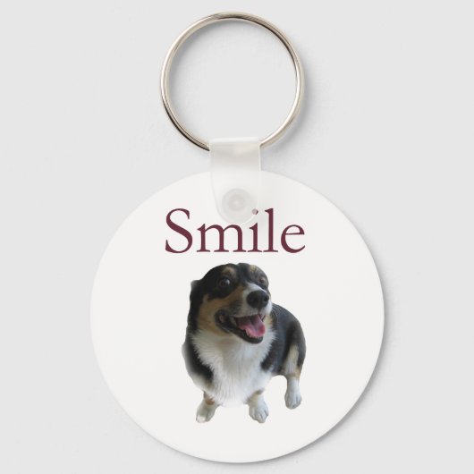 Porte-clés Chien souriant mignon | Smile Be Happy (Recto)