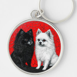 Porte-clés chien Spitz japonais