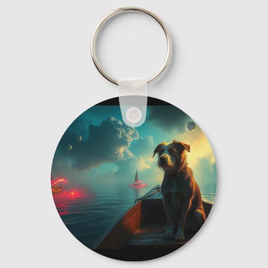 Porte-clés Chien sur bateau (Recto)
