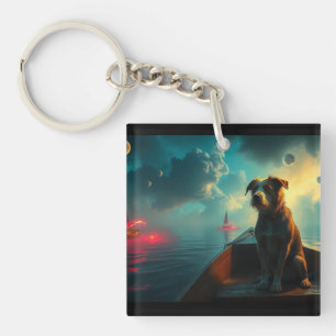 Porte-clés Chien sur bateau