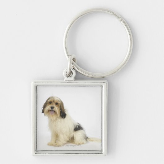 Porte-clés Chien sur le blanc 104 (Devant)