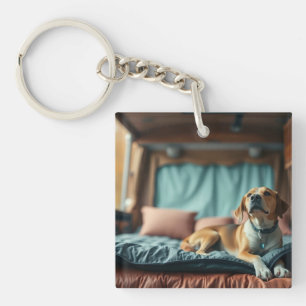 Porte-clés Chien sur Lit