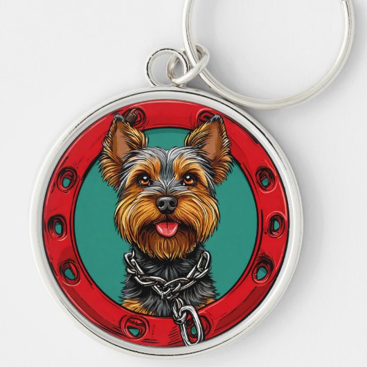 Porte-clés Chien sur un fond vert (Devant)