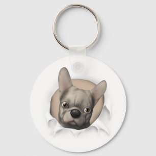 Porte-clés Chien-taureau français (Buff) sortant