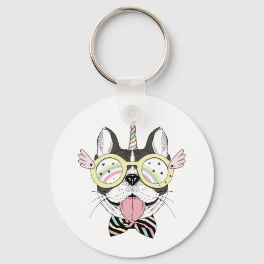 Porte-clés Chien-taureau français Unicorn (Recto)