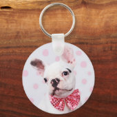 Porte-clés Chien-taureaux français avec Cravate de cou (Recto)