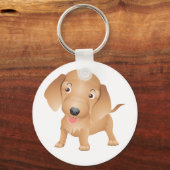 Porte-clés chien teckel blanc (Recto)