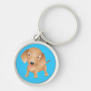 Porte-clés chien teckel bleu