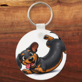 Porte-clés Chien teckel joueur  (Recto)