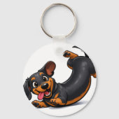 Porte-clés Chien teckel joueur  (Verso)