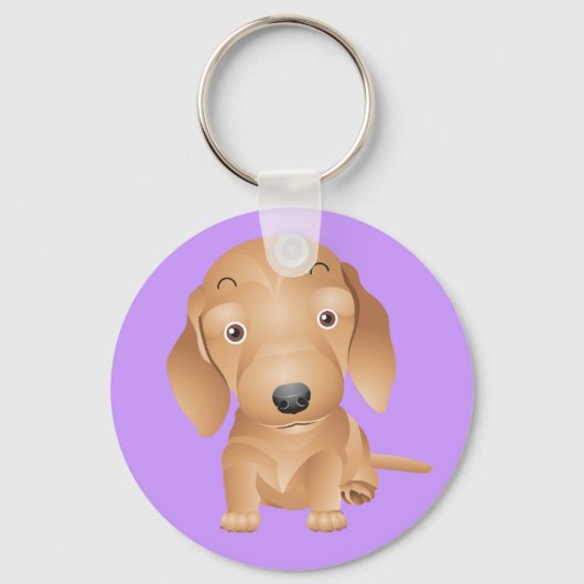 Porte-clés chien teckel violet (Recto)