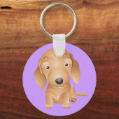 Porte-clés chien teckel violet (Recto)