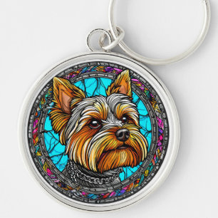 Porte-clés chien terrier de dessin animé pour les
