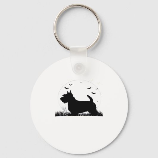 Porte-clés Chien Terrier Skye � Silhouette de lune d'Hallowee (Recto)