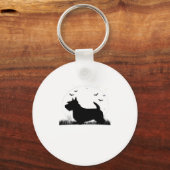Porte-clés Chien Terrier Skye � Silhouette de lune d'Hallowee (Recto)