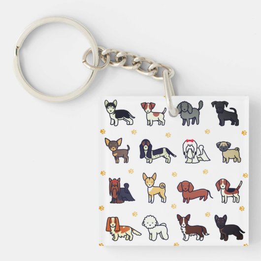 Porte-clés Chien, Toutou, Chiots (Devant)