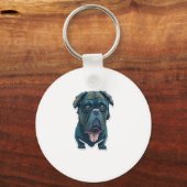Porte-clés Chien vert avec lunettes (Recto)