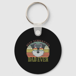 Porte-clés Chien Vintage meilleur Schnauzer papa jamais Tshir