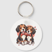 Porte-clés Chiens Beagles Dapper Art (Verso)