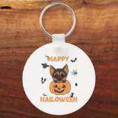 Porte-clés Chiens Citrouilles bergers allemands heureux Hallo (Recto)