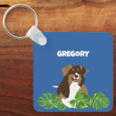 Porte-clés Chiens de berger australiens australiens Aussies F (Recto)