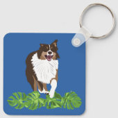 Porte-clés Chiens de berger australiens australiens Aussies F (Dos)