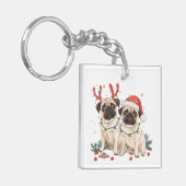 Porte-clés Chiens de Carlin de Noël (Devant gauche)