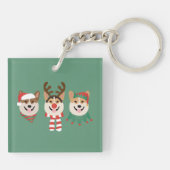 Porte-clés Chiens de Noël Pembroke Welsh Corgi (Dos)