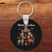 Porte-clés Chiens de pointer germains Joyeux Noël Tr (Recto)
