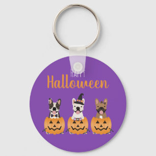 Porte-clés Chiens de taureaux français heureux Halloween