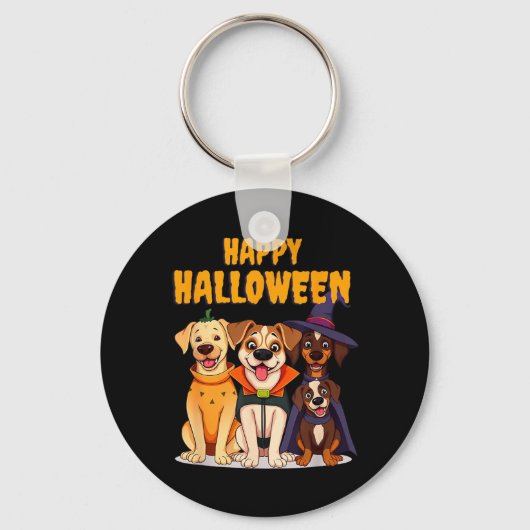 Porte-clés Chiens drôles d'Halloween mignons - Design unique (Recto)