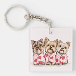 Porte-clés Chiens du Yorkshire Terrier de Valentines Day