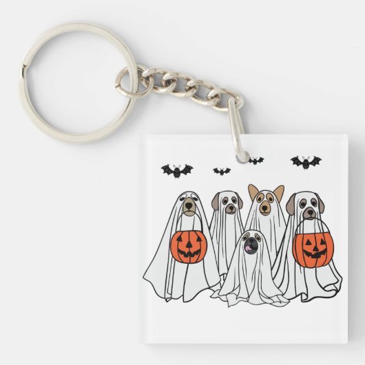 Porte-clés Chiens Éffrayants d'Halloween amusants - Chiens fa (Devant)