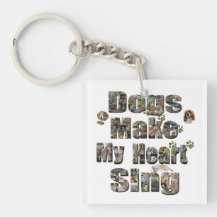 Porte-clés Chiens Font Mon Coeur Chanter Logo,