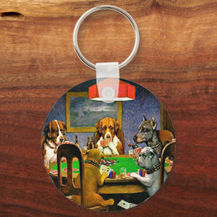 Porte-clés Chiens jouant au Poker