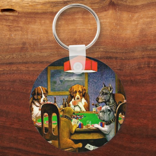 Porte-clés Chiens jouant au Poker (Recto)