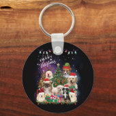 Porte-clés Chiens Joyeux Noël Lumière (Recto)