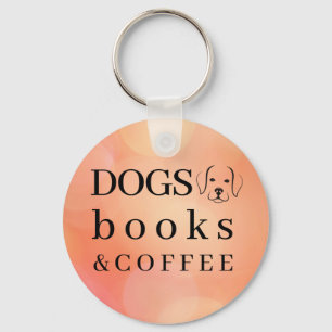 Porte-clés Chiens Livres et café, Amoureux des chiens, cadea