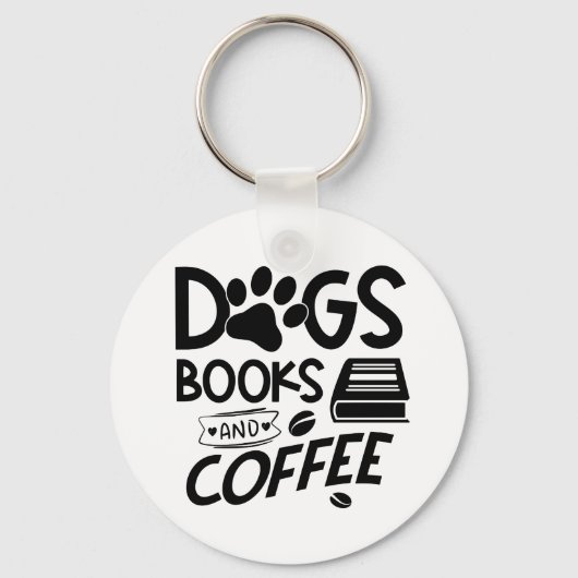 Porte-clés Chiens Livres Typographie Café Citation Lecture Di (Recto)