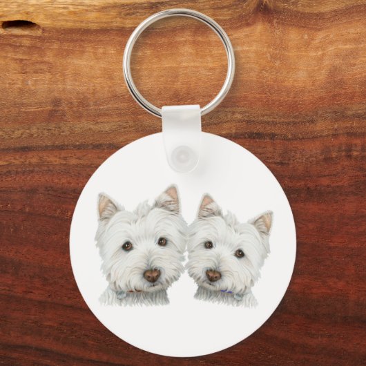 Porte-clés Chiens mignons Westie (Recto)