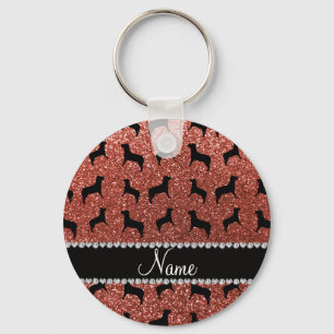 Porte-clés Chiens orange-clair nommés personnalisés de