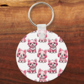 Porte-clés Chiens roses mignons - Blanc (Verso)